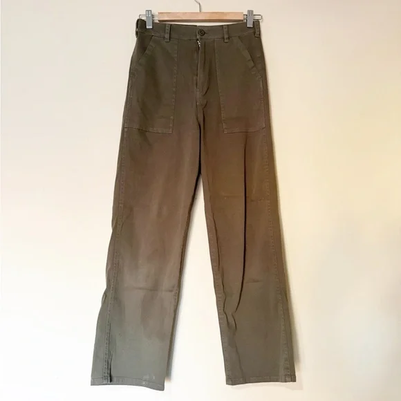 Black Orchid Military Wide Leg Pants Army Green sz 25 - Picture 6 of 11